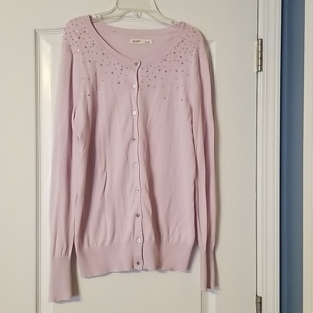 Lavendar Old Navy cardigan with sequins